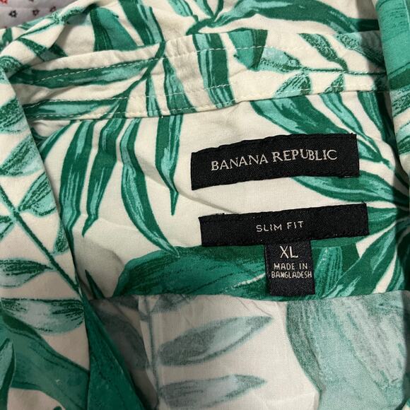 Banana Republic Men's Palm Leaf Print Button Up Slim Fit Top Size XL - Picture 4 of 4